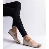 Gemre Beige-gold ballet flats with a patent toe Jaures | shoptok.hr