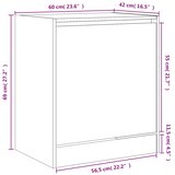 Ormarić za cipele bijeli 60x42x69 cm od konstruiranog drva | shoptok.hr