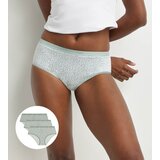 DIM LES POCKETS COTTON BOXER 3x - Women's cotton panties 3 pcs - white - grey - light green Cijene