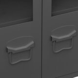  Komoda antracit 105 x 35 x 62 cm od metala i stakla | shoptok.hr