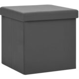 Furnova Zložljiv stolček s prostorom za shranjevanje siva PVC, (21954317) | Shoptok.si