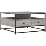 Maison Chic Klubska mizica - kavna mizica - Nizka mizica siva sonoma 80x80x45 cm inženirski les, (21752827) Cene