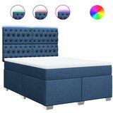 Maison Chic Box spring postelja - Vzmetna postelja z vzmetnico modra 140x190 cm blago SL18199, (21885116) | Shoptok.si