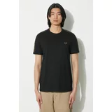 Fred Perry Pamučna majica Contrast Tape Ringer T-Shirt za muškarce, boja: crna, s aplikacijom, M4613.U78