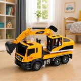 Truck with Excavator Movable Bucket Lights Sounds Drive Yellow 1:14 | Shoptok.si