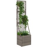  Vrtni saksija s rešetkom Siva 35 x 30 x 135 cm poliratan | Eponuda.com