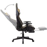 vidaXL Gaming stol z oporo za noge črno in zlato umetno usnje | Shoptok.si