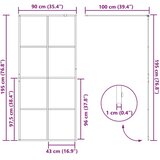 Zid za walk-in tuš Crna 90 x 195 cm Staklo otporno na udarce | shoptok.hr