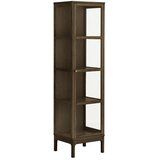 House Nordic Temno rjava vitrina v hrastovem dekorju 47x180x40 cm Zamora – Cene
