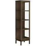 Temno rjava vitrina v hrastovem dekorju 47x180x40 cm Zamora –