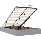 vidaXL Otomanski posteljni okvir z vzmetnico siv 120x200 cm blago | Shoptok.si