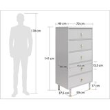 CosmoLiving by Cosmopolitan Svijetlo siva visoka komoda 70x141 cm Elizabeth – | shoptok.hr