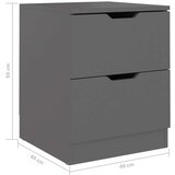  Nočna omarica 2 kosa siva 40x40x50 cm iverna plošča, (20732440) | Shoptok.si