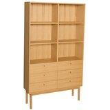 Hübsch Regal v hrastovem dekorju v naravni barvi 110x190x35 cm Read – Cene