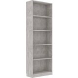 Furnova Knjižna omara 5-nadstropna betonsko siva 60x24x175 cm, (21932430) | Shoptok.si