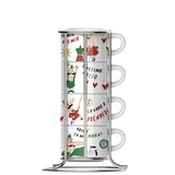 Bialetti Cappuccino-Set "Italy" s 4 skodelicami in kovinskim okvirjem | Shoptok.si