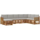 vidaXL Zunanja garnitura za sedenje 6 pcs Naravna in svetlo siva, (5000279987) | Shoptok.si