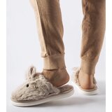 Gemre Beige warm slippers with antlers | Shoptok.si