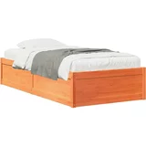 vidaXL Okvir kreveta voštano smeđi 75 x 190 cm od masivne borovine