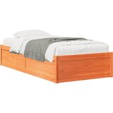 vidaXL Posteljni okvir voščeno rjav 75x190 cm trdna borovina Cene