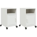 Maison Chic Dvo delni komplet Nočne omarice - Nočne mize bela 36x39x59 cm jeklo, (21690288) | Shoptok.si
