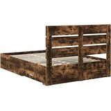  Okvir za krevet s ladicama Dimljeni hrast 140 x 200 cm - Dimljeni hrast 140 x 200 cm | shoptok.hr