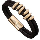 IZMAEL Moška zapestnica HA-33333 - Črna/Zlata | Shoptok.si
