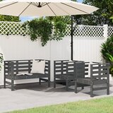 Maison Chic Seti vrtnega pohištva - Vrtna garnitura - Vrtni pohištvo set 3-delna siva trdna borovina, (21810857) | Shoptok.si