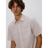 Reserved Regular fit košulja s mješavinom lana - bež | shoptok.hr