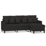  Trosjed s tabureom crni 180 cm od tkanine | shoptok.hr