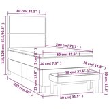 vidaXL Okvir kreveta s oprugama i madrac tamnosivi 80x200cm od tkanine | shoptok.hr