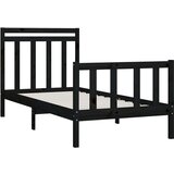  Posteljni okvir črn iz trdne borovine 100x200 cm, (20648072) | Shoptok.si