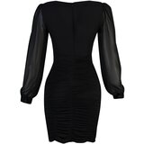 Trendyol Limited Edition Black Draped Detailed Dress | shoptok.hr