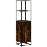  Visoka ploča dimljeni hrast 35,5x35x139cm izrađeno drvo i metal | shoptok.hr