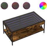 Maison Chic Klubska mizica - kavna mizica - Nizka mizica z neskončnimi LED dimljen hrast 90x50x38 cm, (21752210) Cene