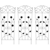  Vrtna Ograda Rešetkasti 3 pcs Crna 112 x 40 cm Čelik | shoptok.hr
