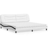 vidaXL Krevet s madracem bijeli-crni 200 x 200 cm od umjetne kože | shoptok.hr