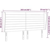  Uzglavlje s ušima svjetlosivo 203x23x118/128 cm od tkanine | shoptok.hr