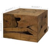  Klubska mizica 50x50x35 cm prava tikovina rjave barve | Shoptok.si