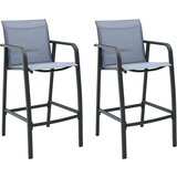Maison Chic Vrtni barski stoli - Stol za vrt 2 kosa siv tekstil JS235, (21878349) | Shoptok.si