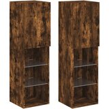TV ormarići s LED svjetlima 2 kom boja hrasta 30,5x30x102 cm | shoptok.hr
