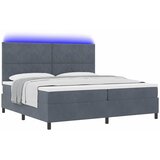 LED Box Spring Krevet Tamno siva 200 x 200 cm Baršun | shoptok.hr