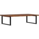  Zidna polica za umivaonik od čelika i masivne hrastovine Smeđa 100 x 60 x 2.5 cm | Shoptok.si