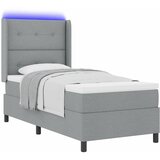  LED Box Spring Krevet Svijetlo siva 80 x 200 cm tkanina | shoptok.hr