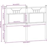  Posteljno vzglavje dimljeni hrast 120 cm inž. les in jeklo, (21829154) | Shoptok.si