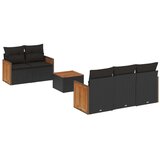  6-dijelni set vrtnih sofa s jastucima crni od poliratana | shoptok.hr