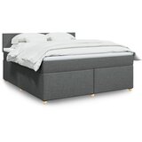 vidaXL Box spring postelja z vzmetnico temno siva 180x200 cm blago | Shoptok.si