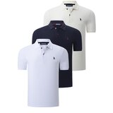 Dewberry TRIPLE SET T8561 MENS T-SHIRT-NAVY-WHITE-BONE Cene