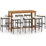  Barska garnitura z blazinami 9-delna rjava | Shoptok.si