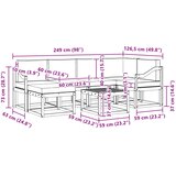  Set vanjskih sofa 7 kom. Bijela i bež Čvrsto drvo akacije | shoptok.hr
